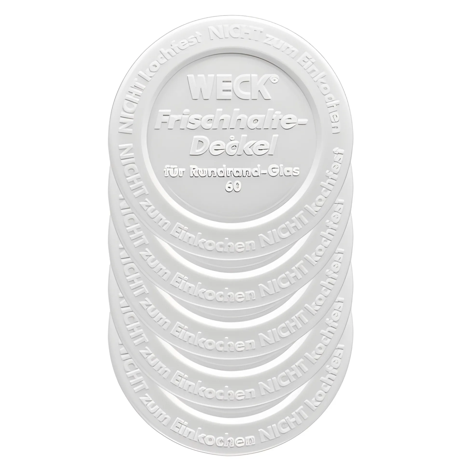 Frischhaltedeckel|Weck-Verschlüsse|5 x WECK-Frischhaltedeckel RR 60