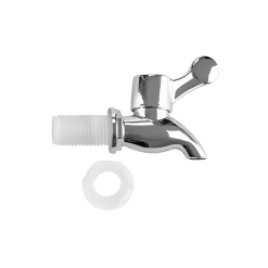 Sonstige Verschlüsse|Ablasshahn Kunststoff 16 mm silber