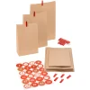 Basteln|Adventskalender|Adventskalender Bastelset 'Natur/Rot', 72-teilig