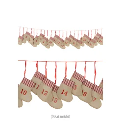 Basteln|Adventskalender|Adventskalender Set 'Jute-Socken', 24-teilig