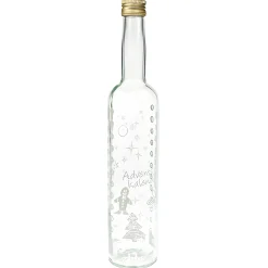 Adventskalender|Weihnachtliche Gläser & Flaschen|Adventskalender-Flasche 500 ml weiß