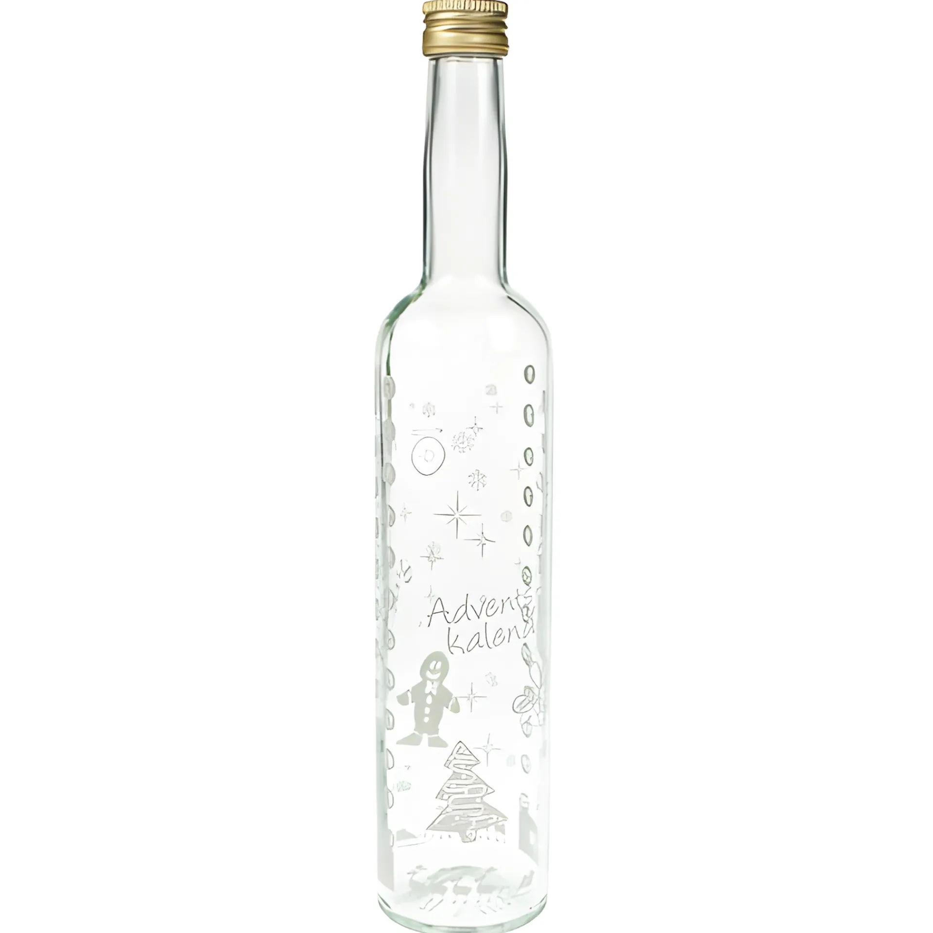 Adventskalender|Weihnachtliche Gläser & Flaschen|Adventskalender-Flasche 500 ml weiß