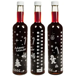 Adventskalender|Weihnachtliche Gläser & Flaschen|Adventskalender-Flasche 500 ml weiß