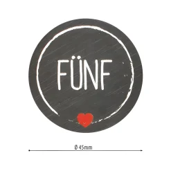 Deko|Adventskalender|Adventskalender-Zahlen in Worten, schwarz, 24 Stück