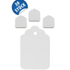 Pflaumenzeit|Kirschenzeit|Anhängeetikett 4 x 6 cm weiß, 30 Stück