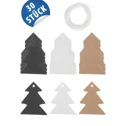 Winter|Deko|Anhängeetikett 'Tannenbaum' 4,5 x 5,5 cm, 30 Stück