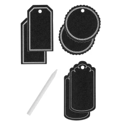 Folia Tafeln Und Beschriftung|Tafeletiketten|Anhänger 'Tafelfolien' mit Specksteinstift, 7-teilig