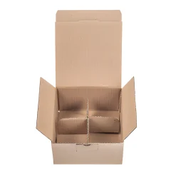 Transportverpackungen|Geschenkverpackungen Für Gläser|Automatikkarton 163 x 163 x 87 mm, 4er Gefache