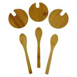 Sonstige Verschlüsse|Bambusdeckel Ø 67 mm mit Löffel, 3er Set