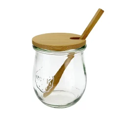 Sonstige Verschlüsse|Bambusdeckel Ø 67 mm mit Löffel, 3er Set