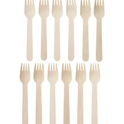 Feiern Und Feste|Picknick-Zubehör|Bambusgabeln, 12 Stück