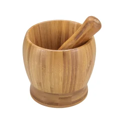Pesto|Gewürze Und Kräuter|Bambusmörser mit Stößel Ø 12 cm