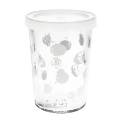 Beerenzeit|Pflaumenzeit|Becherglas 150 ml 'Obst weiß'