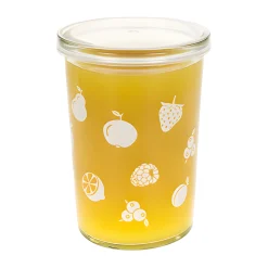 Beerenzeit|Pflaumenzeit|Becherglas 150 ml 'Obst weiß'