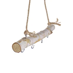 Deko-Anhänger|Besonderes Und Witziges|Birkenast 30 cm mit Kordelhenkel und 4 Haken