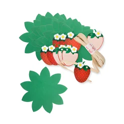 Erdbeerzeit|Deckchen-Sets|Blattdeckchen-Set 'Erdbeere', 21-teilig