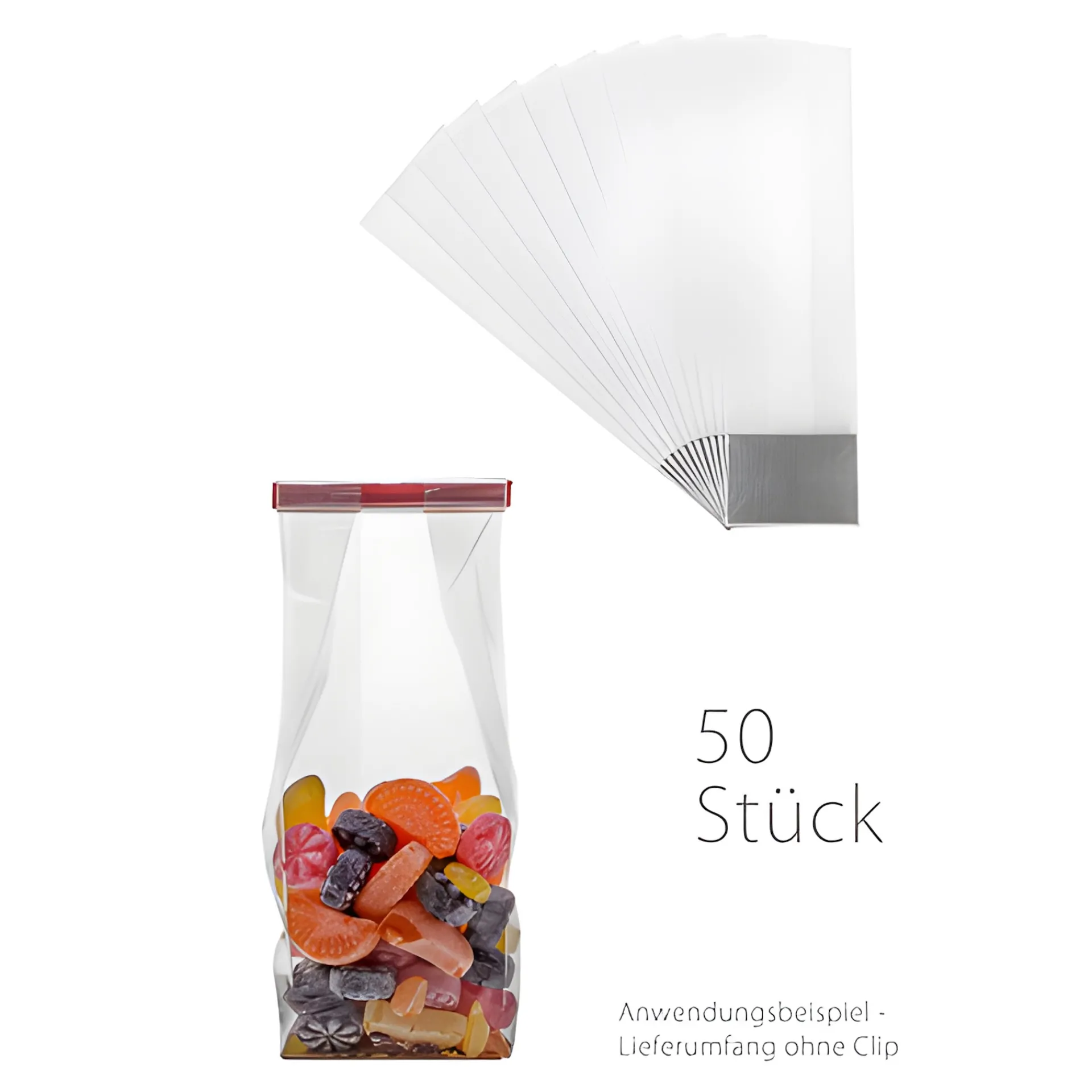 Jodl Verpackungen Weihnachtsbäckerei|Beutel|Blockbodenbeutel mit Kartonboden 60+40 x 200 mm, 50 Stück