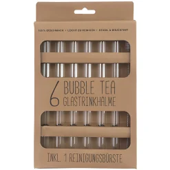 Saft & Sirup|Geburtstag, Jubiläum|Bubble Tea Glastrinkhalme 21 cm, Ø 14 mm, 6 Stück