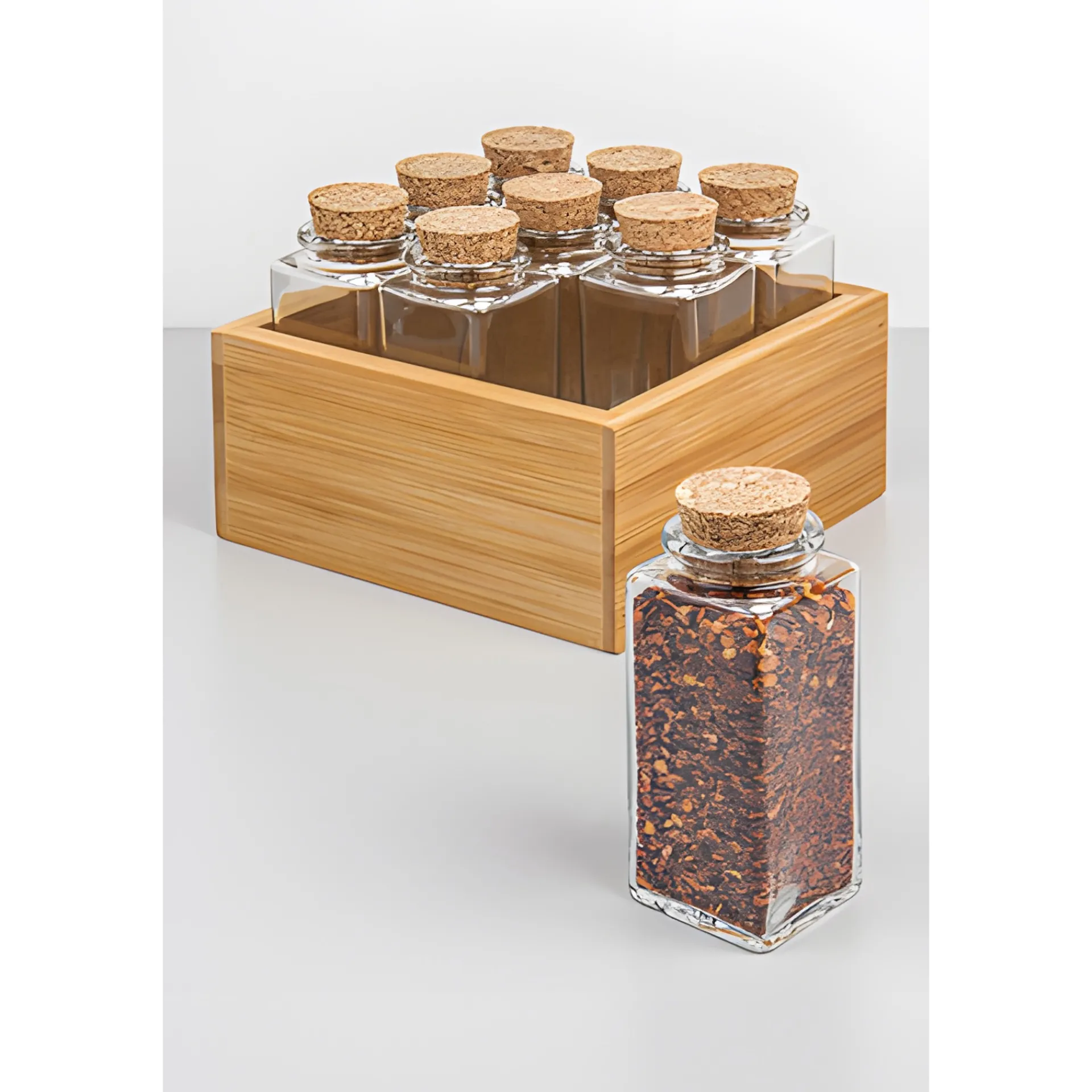 Gewürze Und Kräuter|Vierkantgläser|Cubi 100 ml Korkmündung