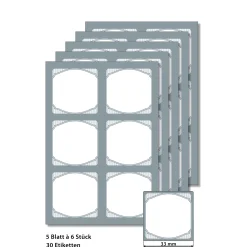 Vital Shots|Etiketten Zum Beschriften|Cubi Etikettenbogen grau, 5 Blatt