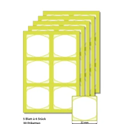 Etiketten Zum Beschriften|Bedruckbare Etiketten|Cubi Etikettenbogen lime, 5 Blatt