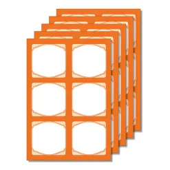 Etiketten Zum Beschriften|Bedruckbare Etiketten|Cubi Etikettenbogen orange, 5 Blatt