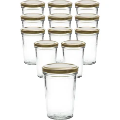 Gläser-Sets|12er Set Becherglas 150 ml TO 66 mit Deckel gold