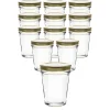 Gläser-Sets|12er Set Becherglas 65 ml TO 58 mit Deckel gold