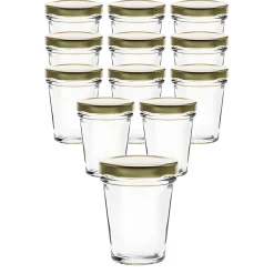 Gläser-Sets|12er Set Becherglas 65 ml TO 58 mit Deckel gold