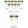 Gläser-Sets|6er Set Sturzglas 230 ml hoch mit Deckel gold