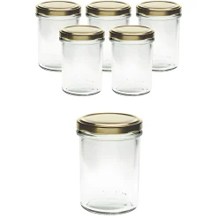 Gläser-Sets|6er Set Sturzglas 230 ml hoch mit Deckel gold