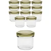 Gläser-Sets|12er Set Sturzglas 125 ml mit Deckel gold