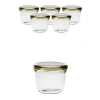Gläser-Sets|6er Set Sturzglas 230 ml mit Deckel gold