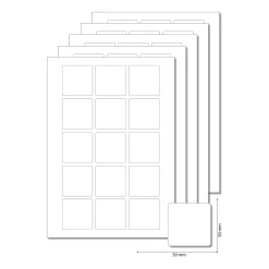 Etiketten Zum Beschriften|Bedruckbare Etiketten|Etiketten 50 x 50 mm weiß -  5 Blatt A4