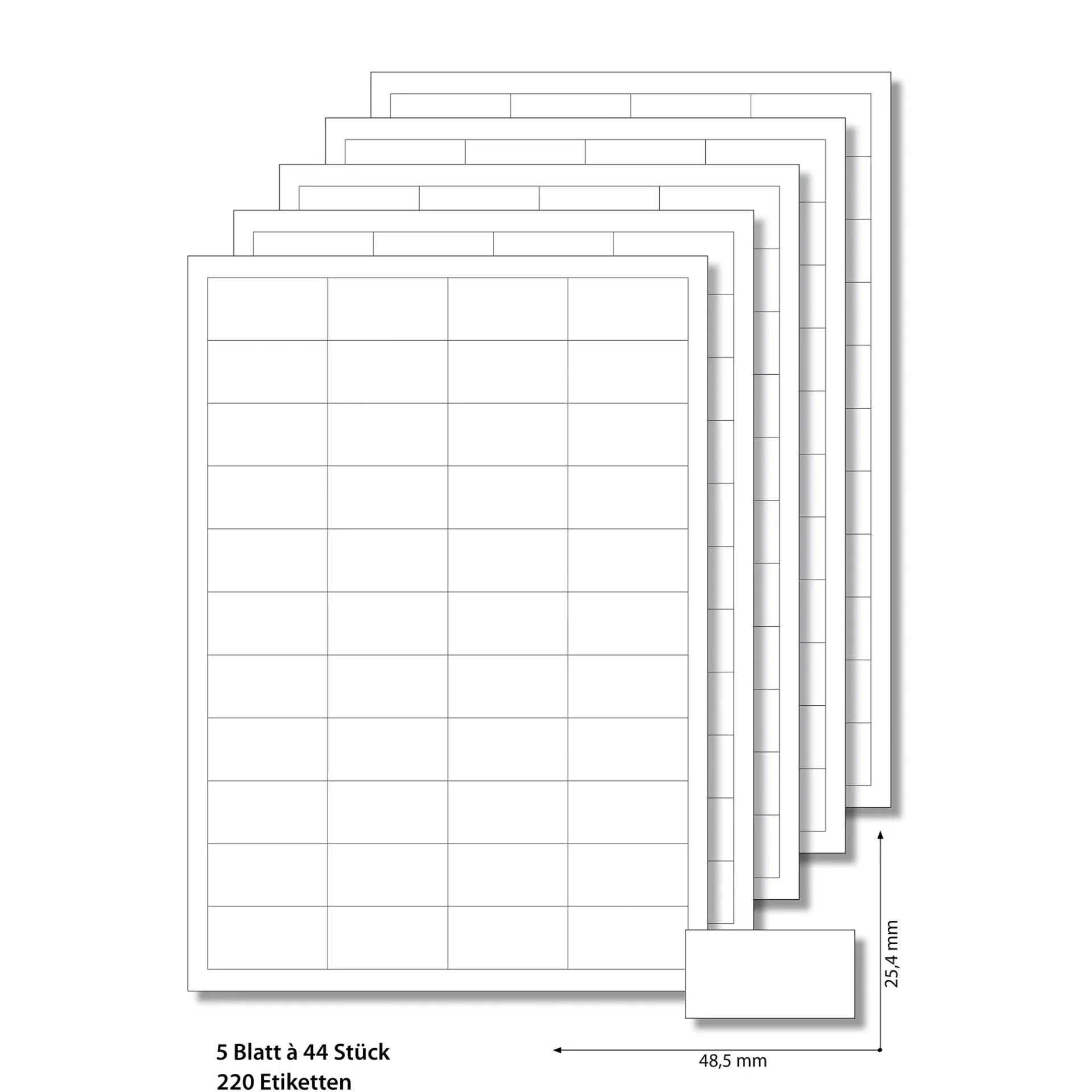 Vital Shots|Etiketten Zum Beschriften|Etiketten 48,5 x 25,4 mm weiß - 5 Blatt A4