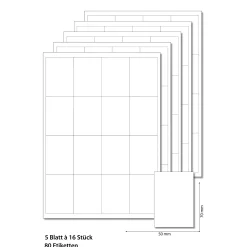 Etiketten Zum Beschriften|Bedruckbare Etiketten|Etiketten 50 x 70 mm weiß -  5 Blatt A4