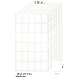Etiketten Zum Beschriften|Etiketten 19 x 12 mm, weiß, 180 Stück