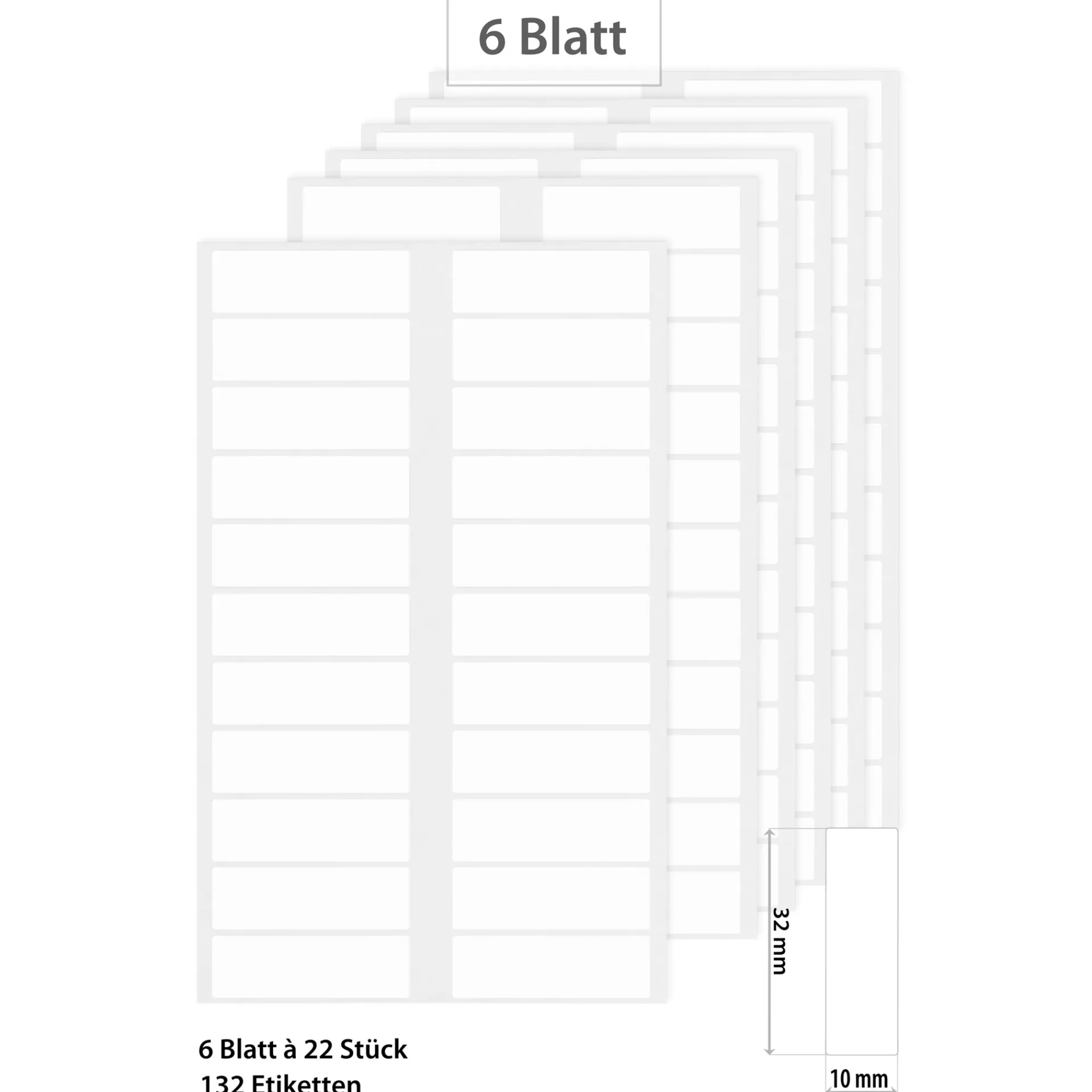 Vital Shots|Etiketten Zum Beschriften|Etiketten 32 x 10 mm, weiß, 132 Stück