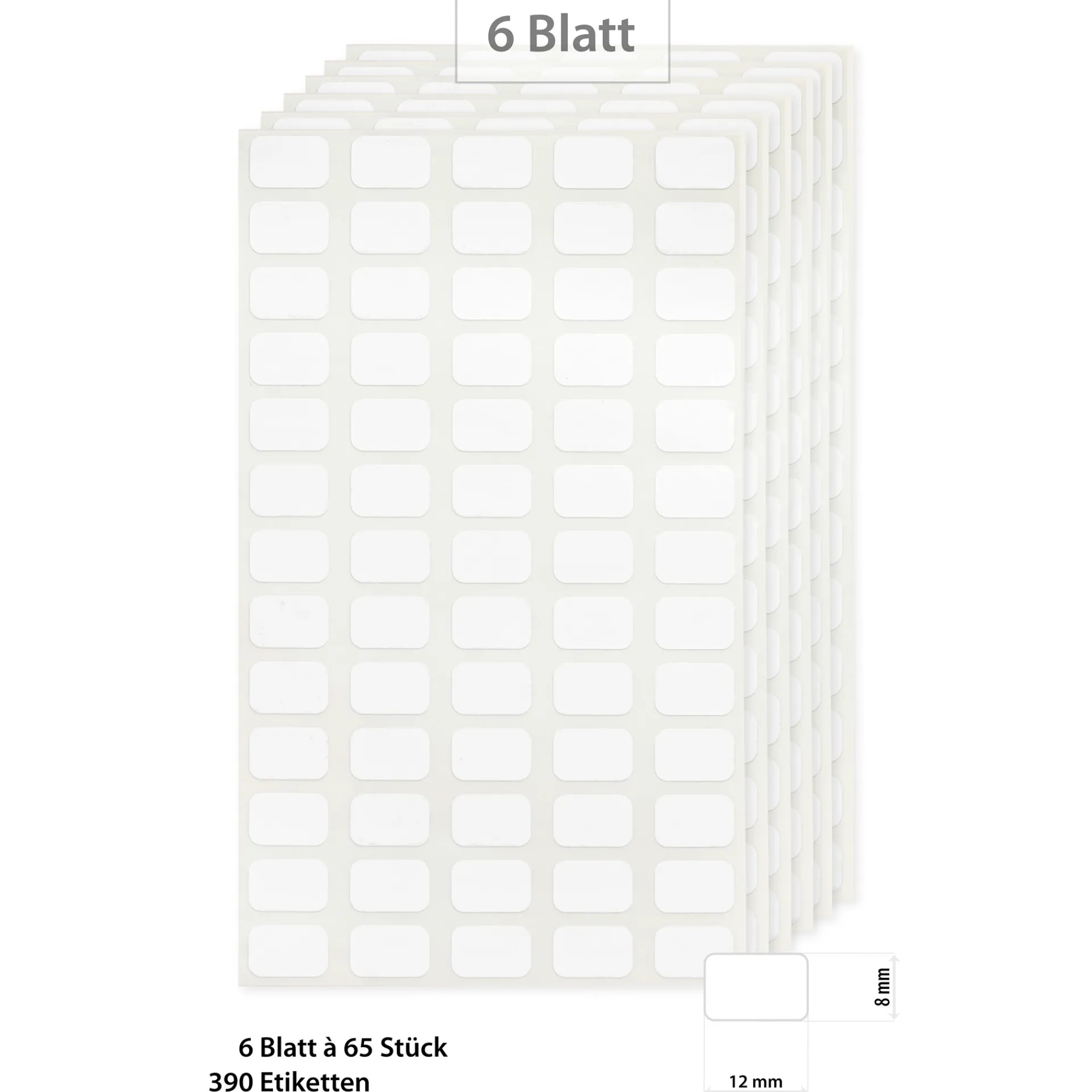 Etiketten Zum Beschriften|Etiketten 12 x 8 mm, weiß, 390 Stück