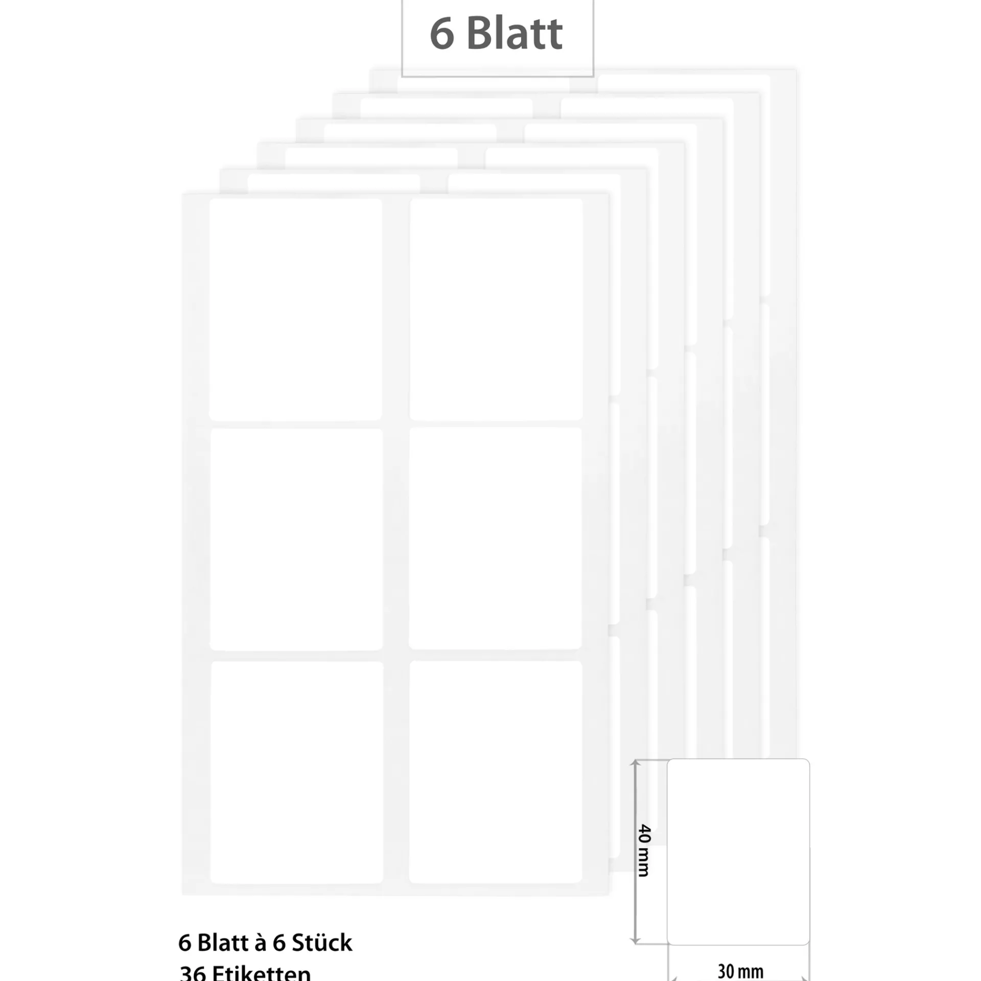 Vital Shots|Etiketten Zum Beschriften|Etiketten 30 x 40 mm, weiß, 36 Stück