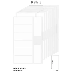 Etiketten Zum Beschriften|Etiketten 48 x 19 mm, weiß, 72 Stück