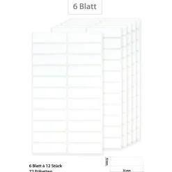 Etiketten Zum Beschriften|Etiketten 36 x 10 mm, weiß, 132 Stück