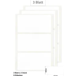 Etiketten Zum Beschriften|Etiketten 67 x 35 mm, weiß, 18 Stück