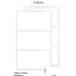 Etiketten Zum Beschriften|Etiketten 'Weiß 67 x 35 mm', wasserfest, 6 Stück