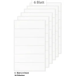 Etiketten Zum Beschriften|Etiketten 'Weiß 73x19 mm', 36 Stück