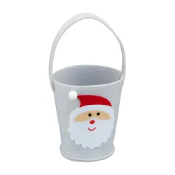 Verpackungen|Henkelkörbe|Filzkorb 'Weihnachtsmann' Ø 12 cm, grau