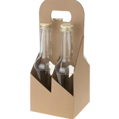Geschenkverpackungen Für Flaschen|Flaschenkarton 4er 130 x 130 x 290 mm natur