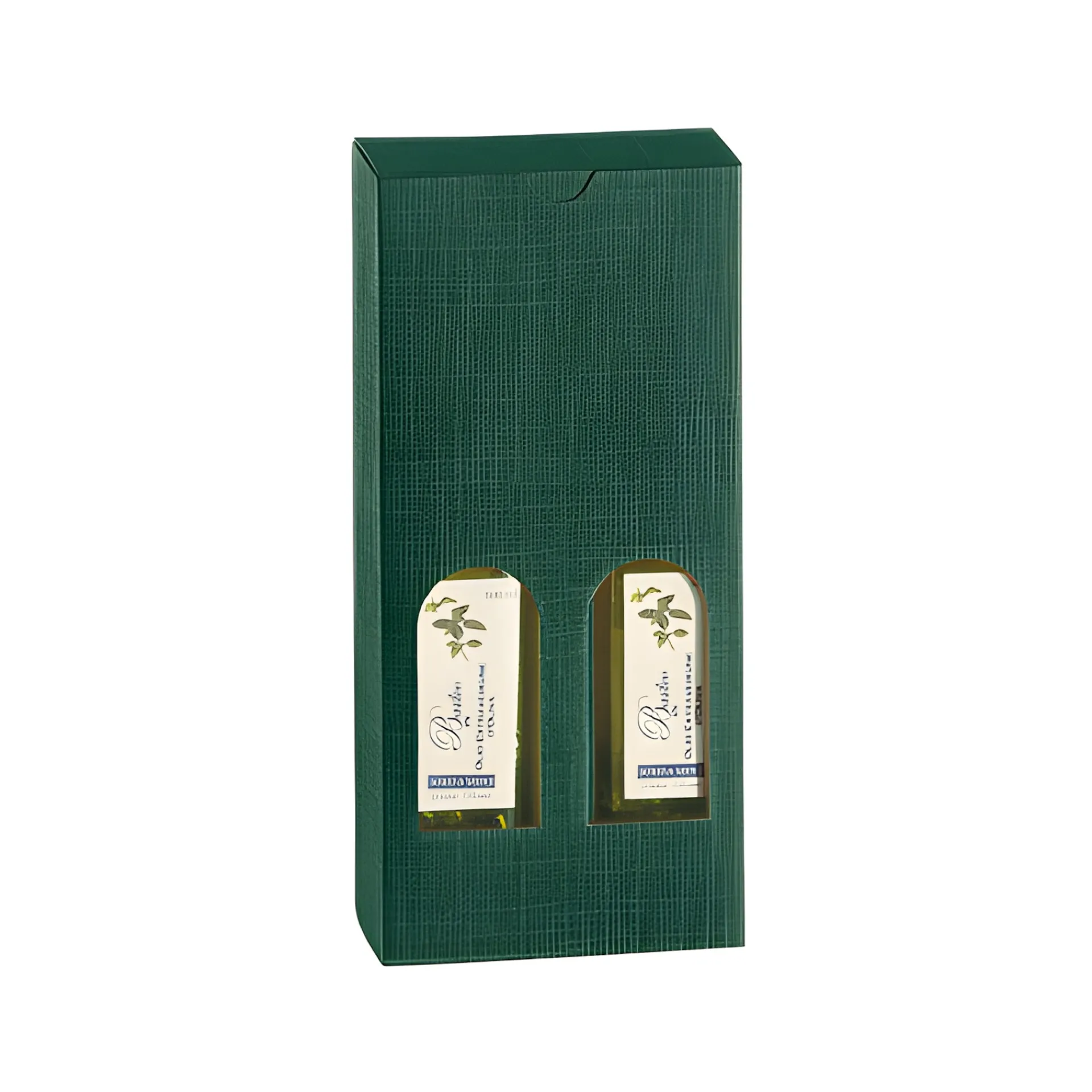 Verpackungen|Geschenkverpackungen Für Flaschen|Flaschenkarton 2er 110 x 55 x 240 mm grün