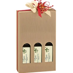 Geschenkverpackungen Für Flaschen|Flaschenkarton 3er 200 x 65 x 320 mm natur