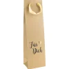 Weinflaschen-Verpackungen|Flaschentasche 'Für Dich' natur, 10 x 8 x 35 cm
